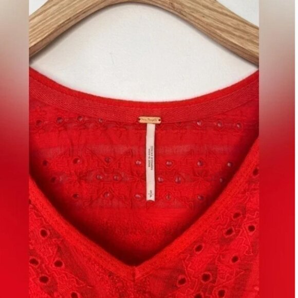 Free People Women's Red and Orange Blouse - Picture 3 of 8